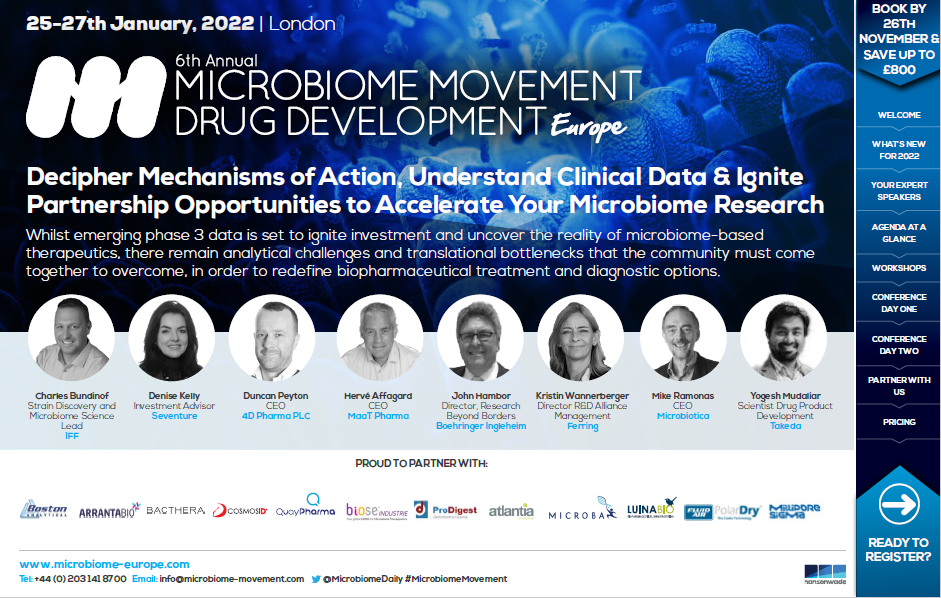 6th Microbiome Movement - Drug Development Summit Europe - Full Event Guide 6th Microbiome Movement - Drug Development Summit Europe - Full Event Guide